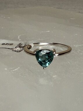 Teal Fluorite 925 Silver Ring